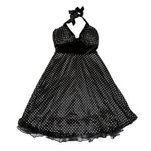 Y2K Ruby Rox Womens Size L Polka Dot Halter Dress